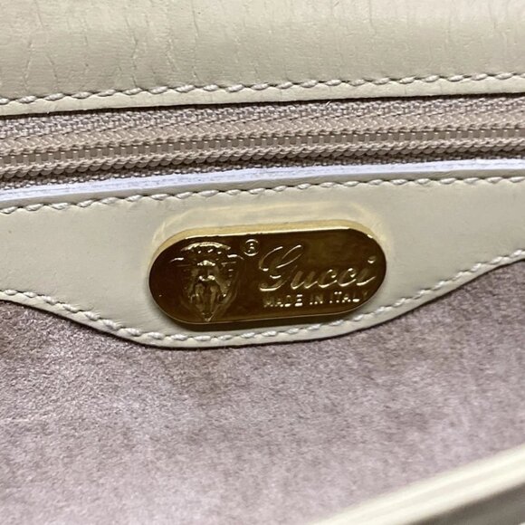 GUCCI - Cream Leather Shoulder Bag 373-081125 - Picture 10 of 11